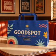 Custom Flat Handle Kraft Paper Takeout Bags with Logo image 5