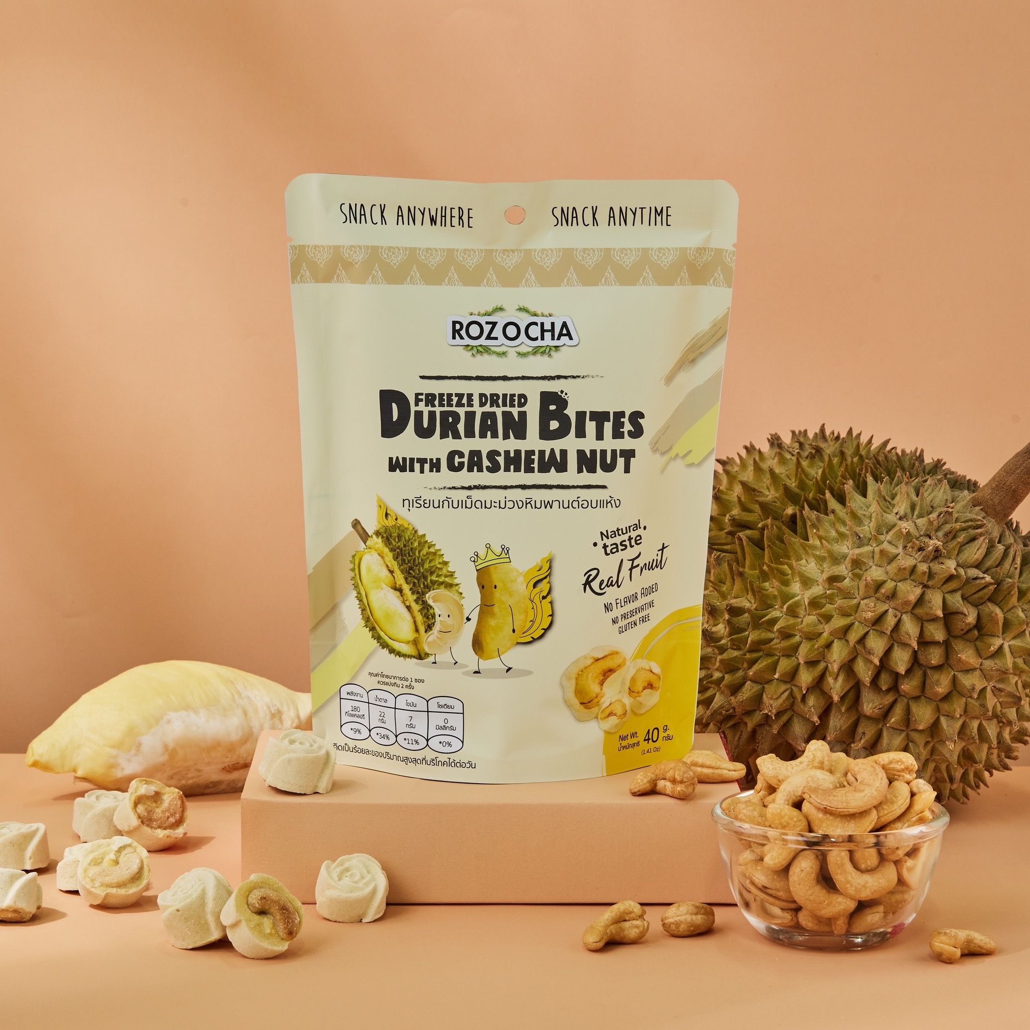 Durian Bites with cashew nut