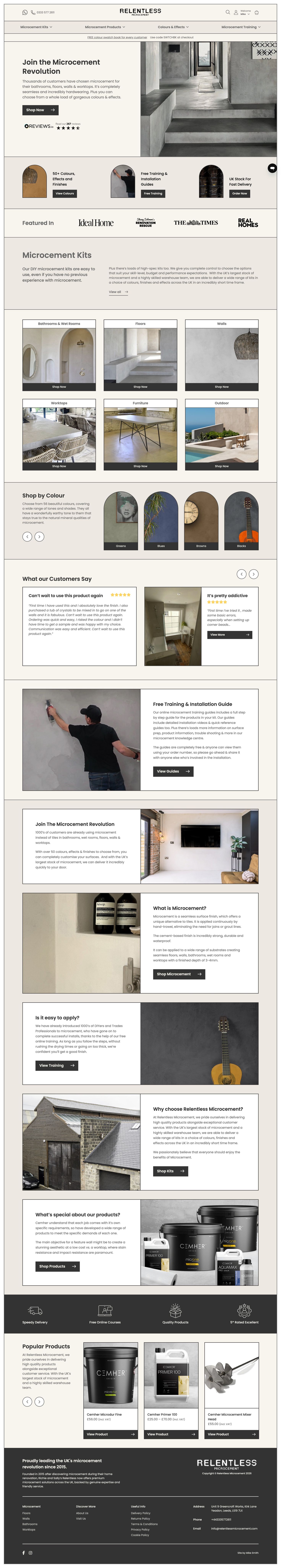 The Relentless Microcement homepage