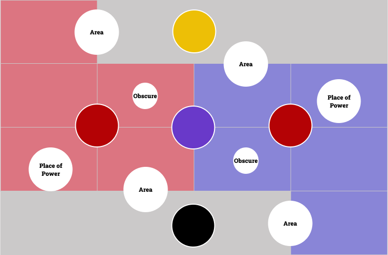 map showing a grid and where you and your opponent can deploy your armies