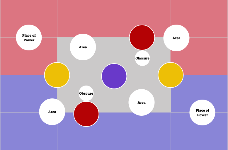 map showing a grid and where you and your opponent can deploy your armies