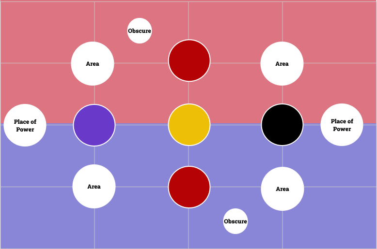 map showing a grid and where you and your opponent can deploy your armies