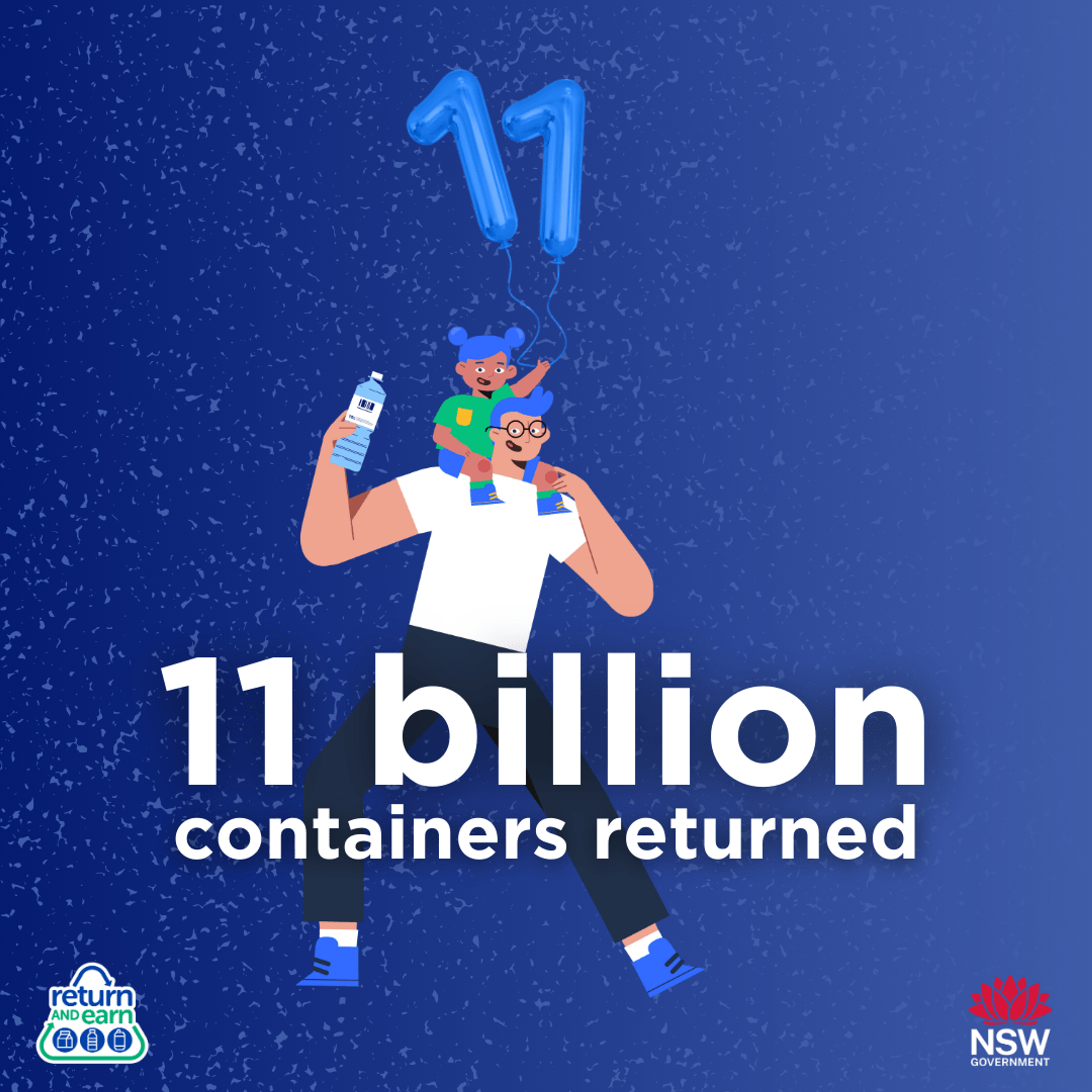 11 billion drink containers recycled through Return and Earn