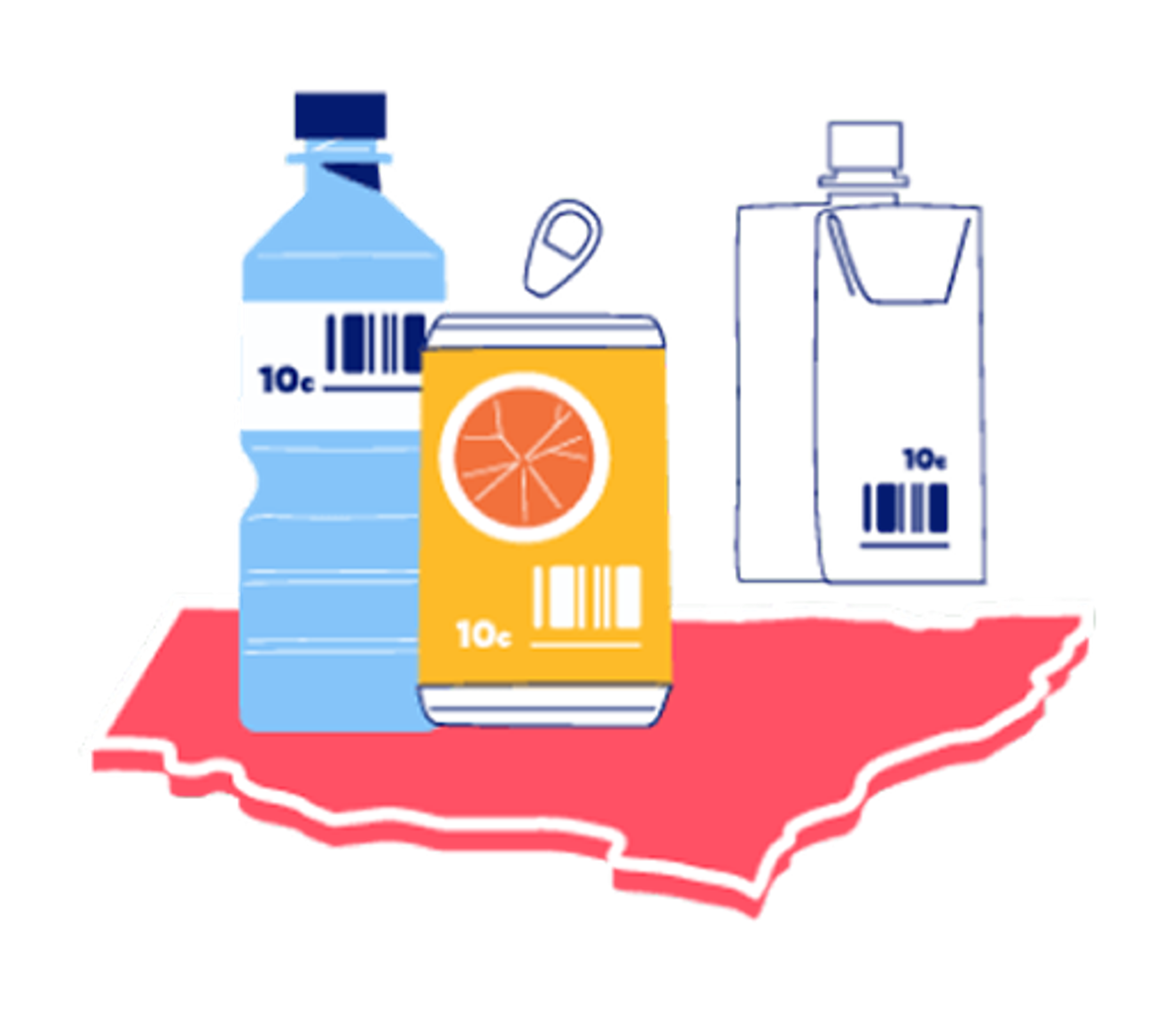 An illustration of various containers on the state of NSW