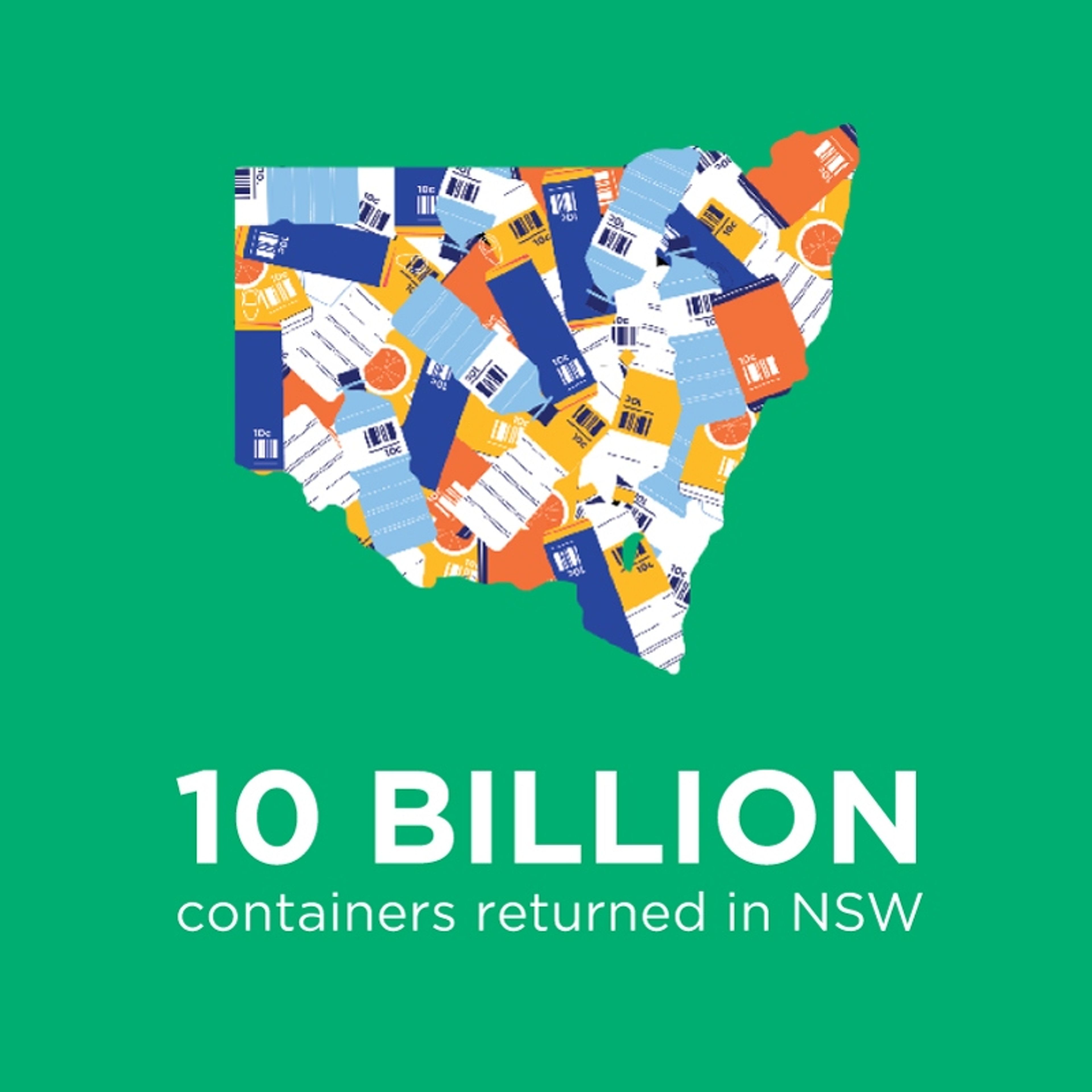 10 billion containers returned and $1 billion earned