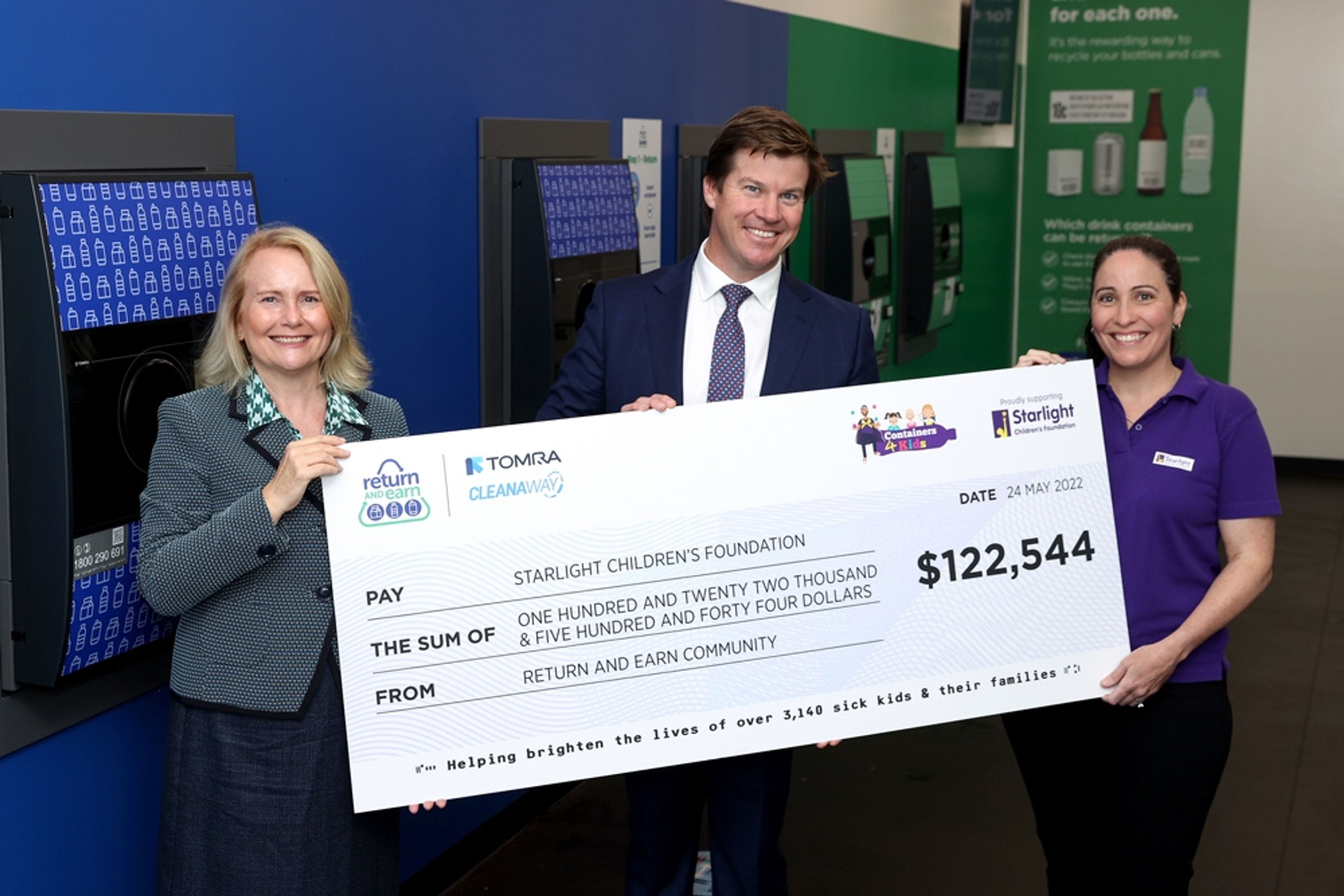 Container recycling nets $122,540 for  Starlight Children’s Foundation