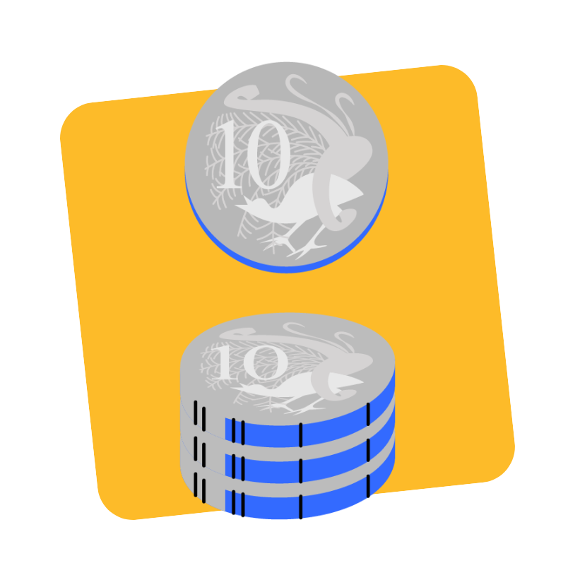 An illustration of some coins