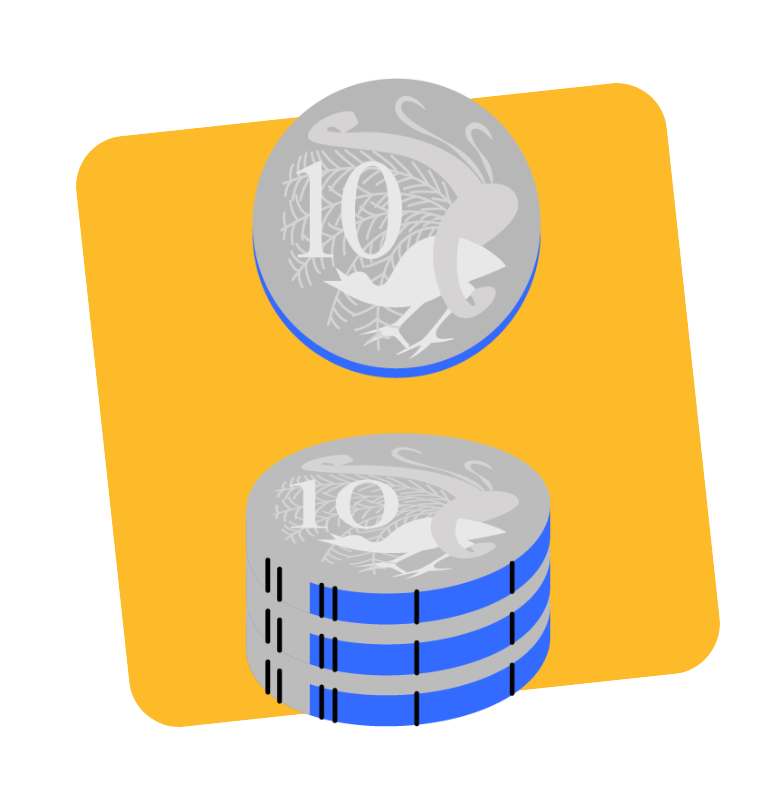 An illustration of some coins