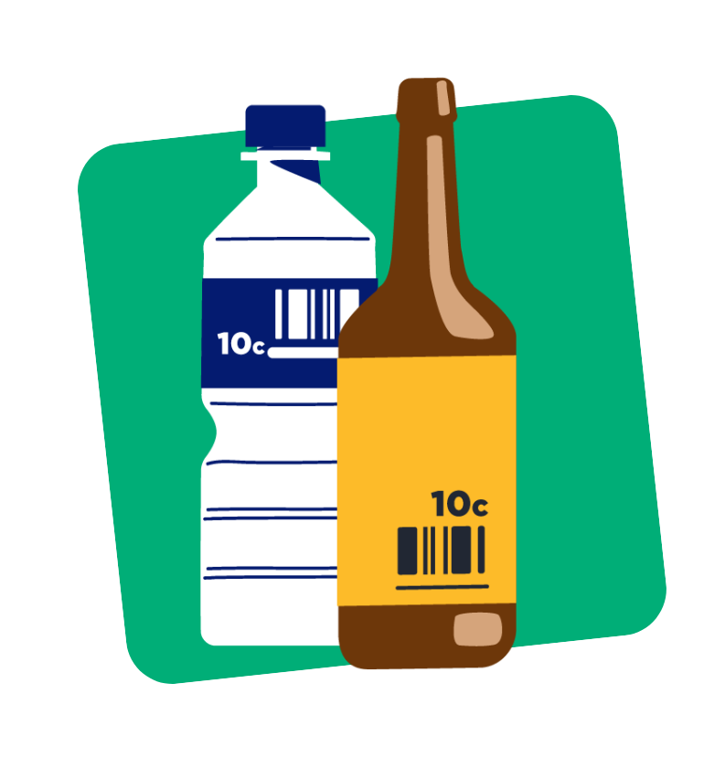 An illustration of some bottles