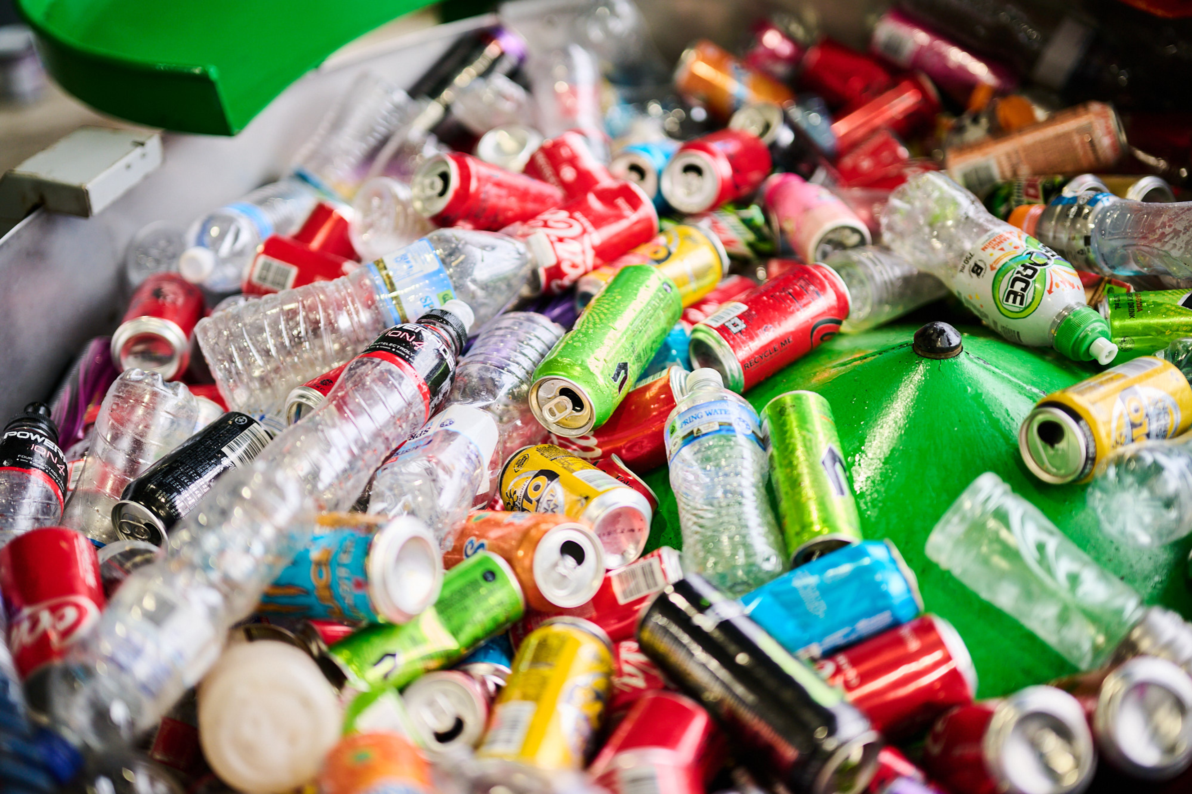 lots of cans at a return and earn depot
