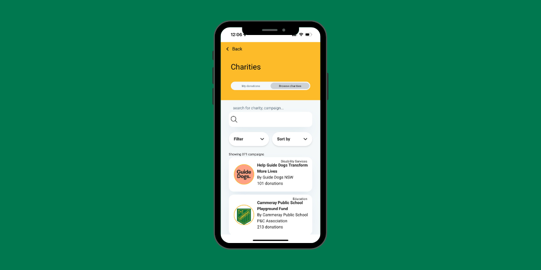 Return and earn app donations