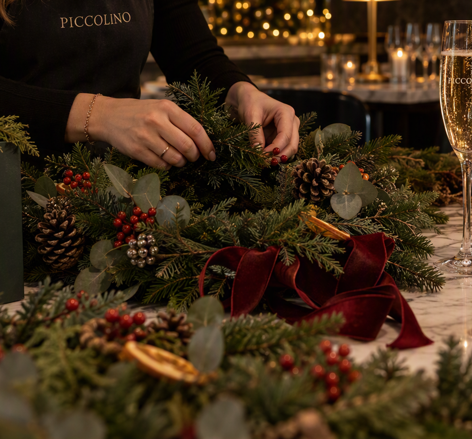 Christmas Wreath Making Workshop at Piccolino Hale