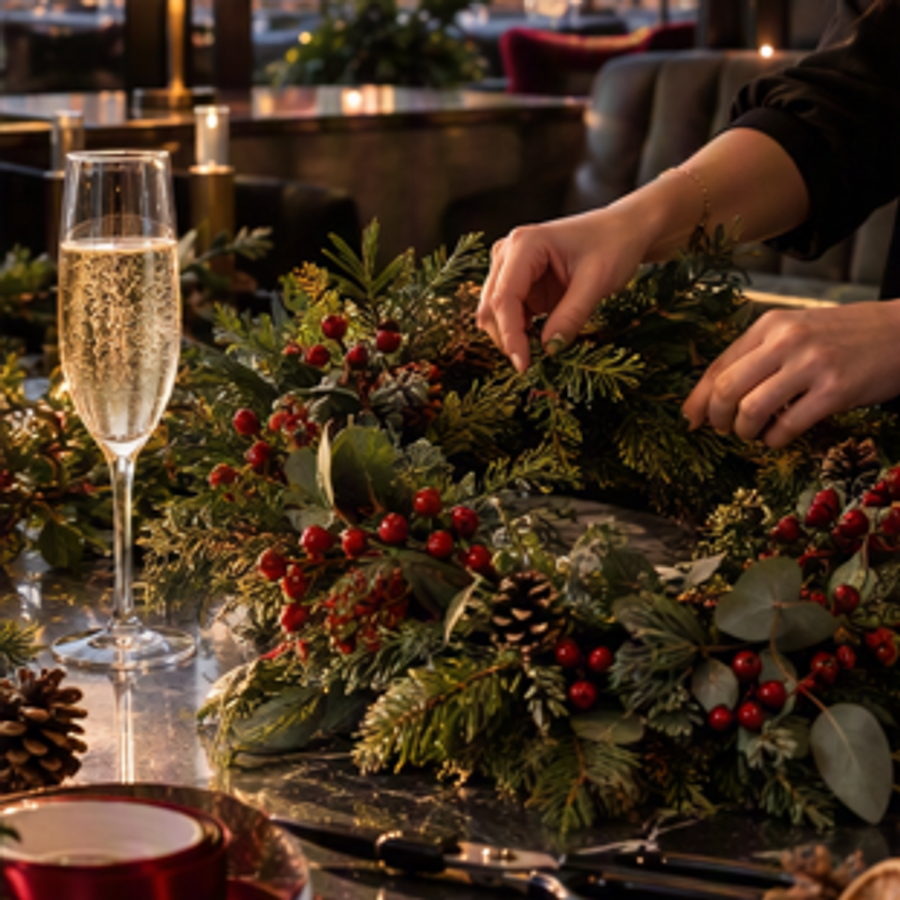 Christmas Wreath Making Workshop at Bank