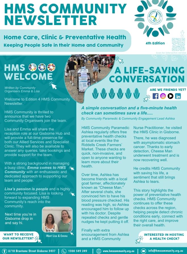 One of the pages of the newsletter. 