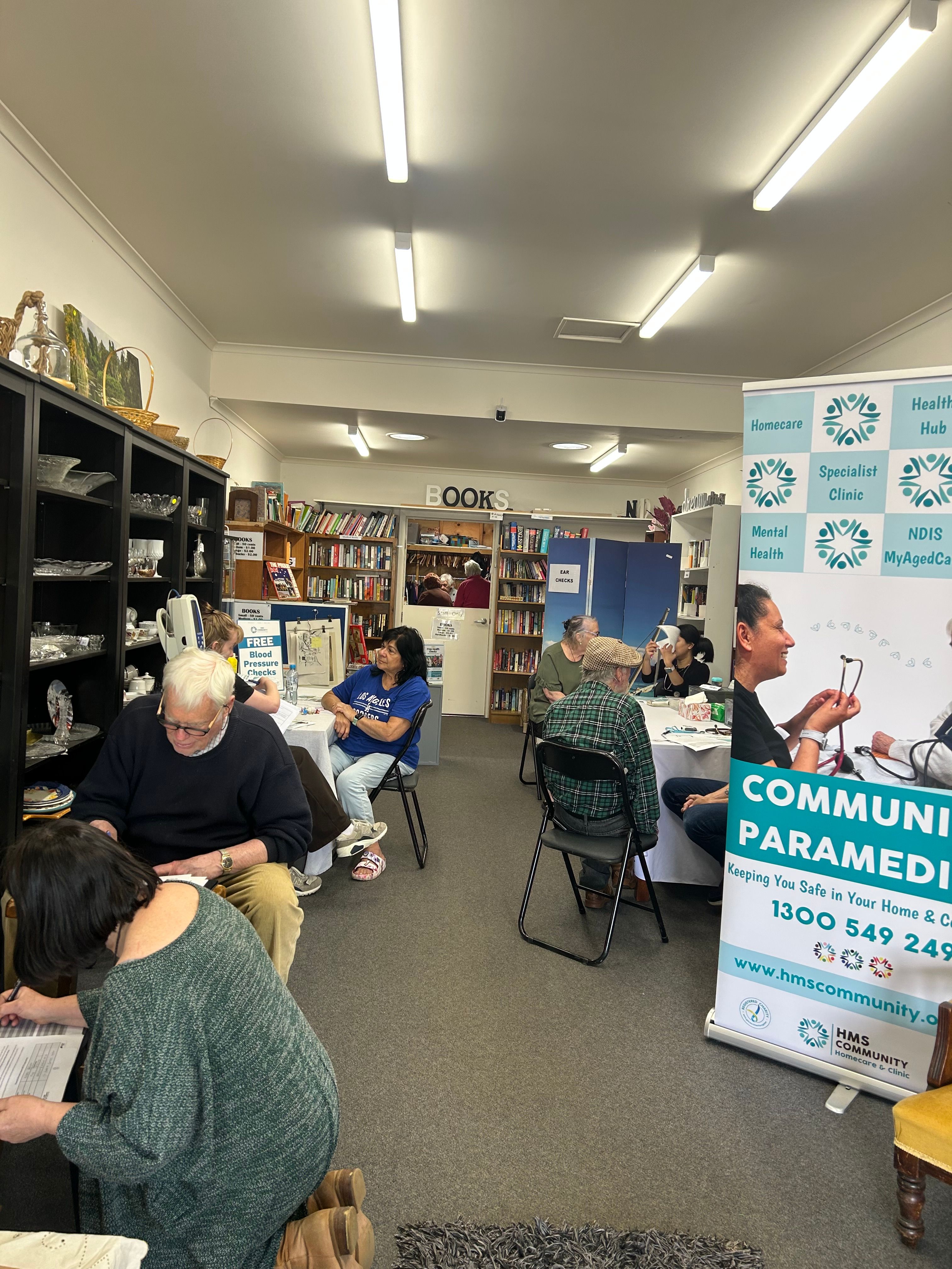 Health checks at lancefield Op Shop 