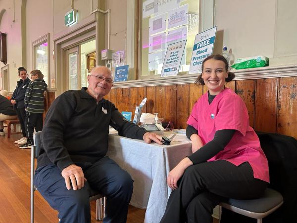 A paramedic at a health check 