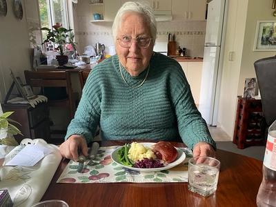 person eating a meal