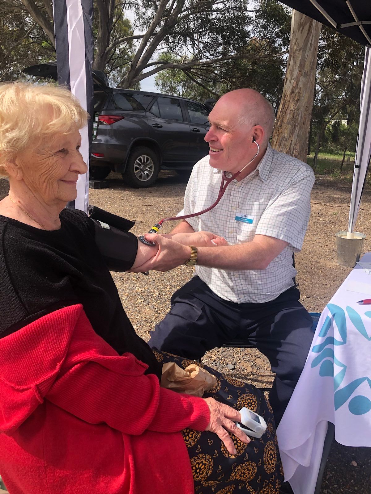 paramedic taking a blood pressure