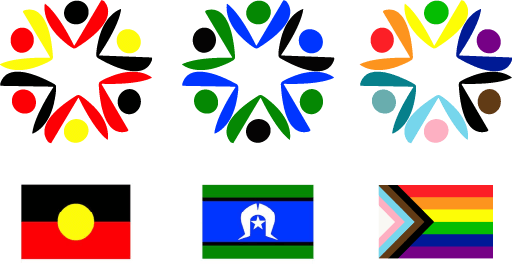 Multicolored HMS logos