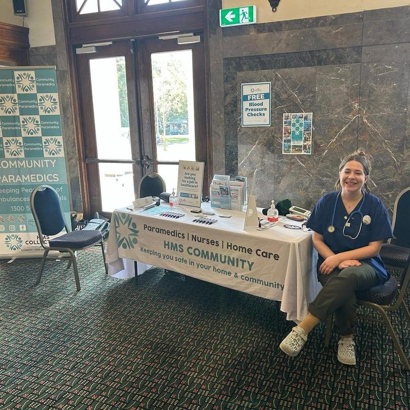 Free Health Check Stall set up with Community Paramedic