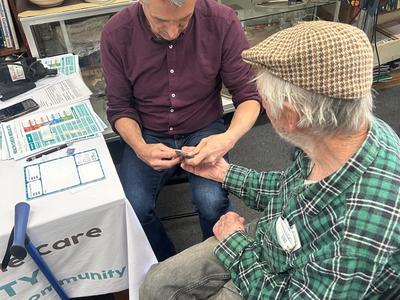 person getting a health check