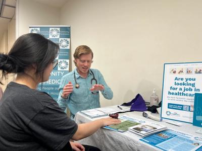 person getting a health check