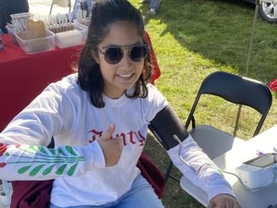 person getting a blood pressure check