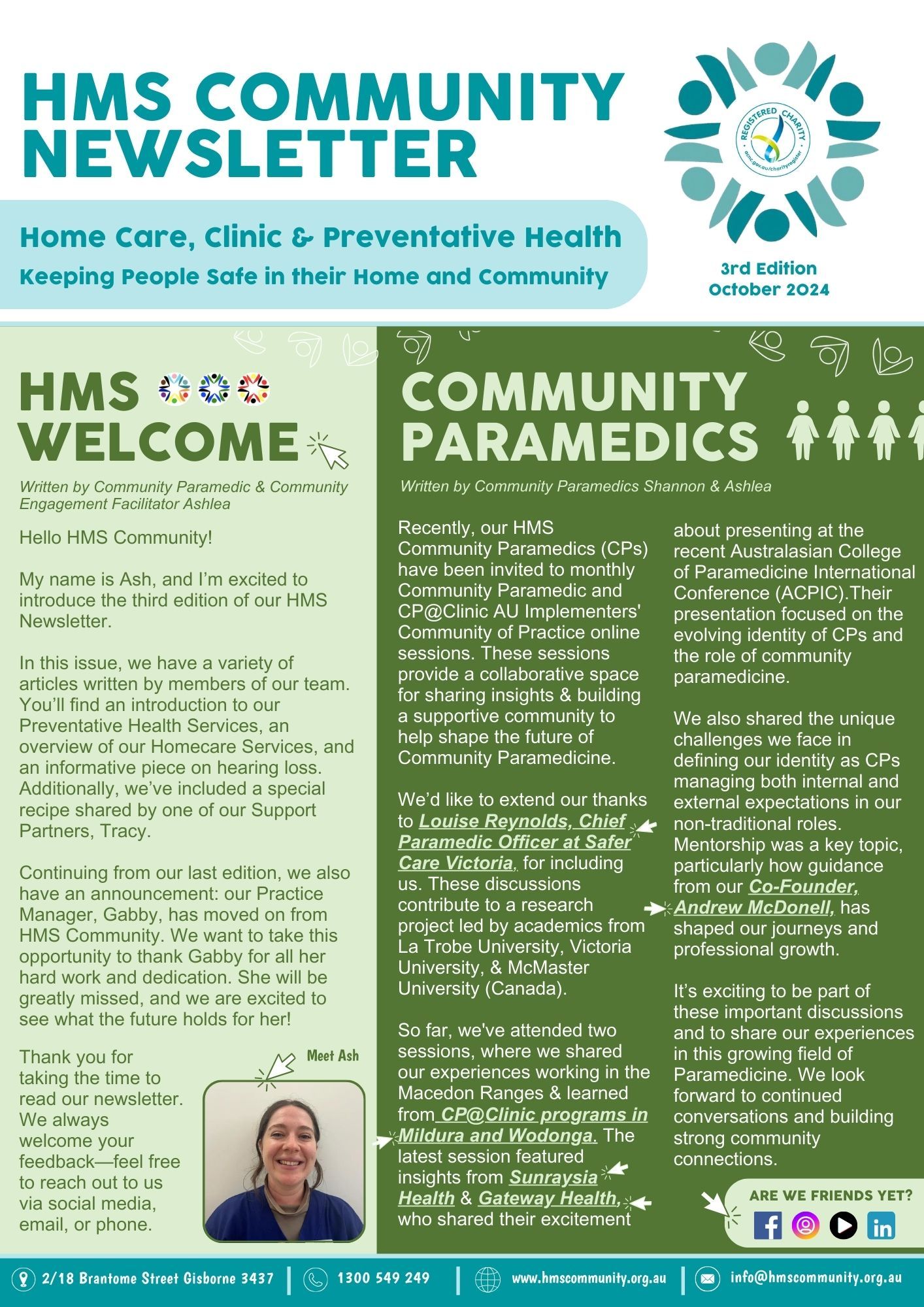 3rd edition of the HMS newsletter . 1st page