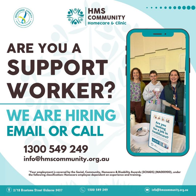 Advertisement for a Support Worker