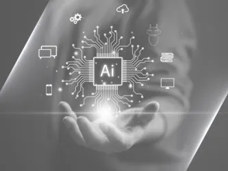 Abstract digital art representing AI and data connections