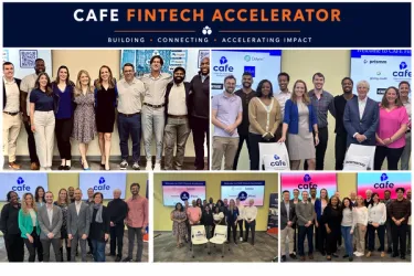 Founders collaborating during a session at the CAFE Fintech Accelerator.