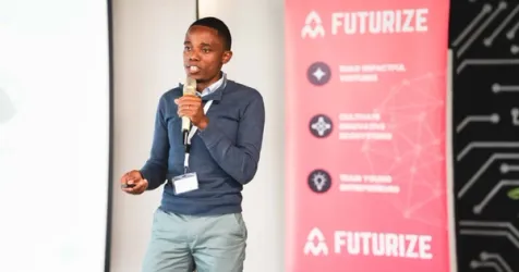 Founders from the Futurize Incubator cohort pitching their health tech startups.
