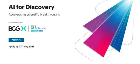 Abstract digital art representing AI and scientific discovery