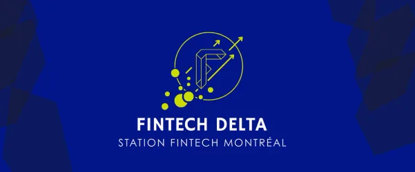 Fintech Delta program announcement banner with abstract geometric shapes.