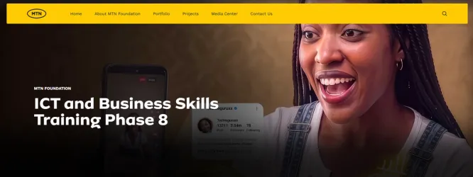 Young Nigerian entrepreneurs collaborating during the MTN Foundation ICT and Business Skills Training.