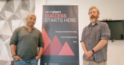 Entrepreneurs collaborating on a new business concept.