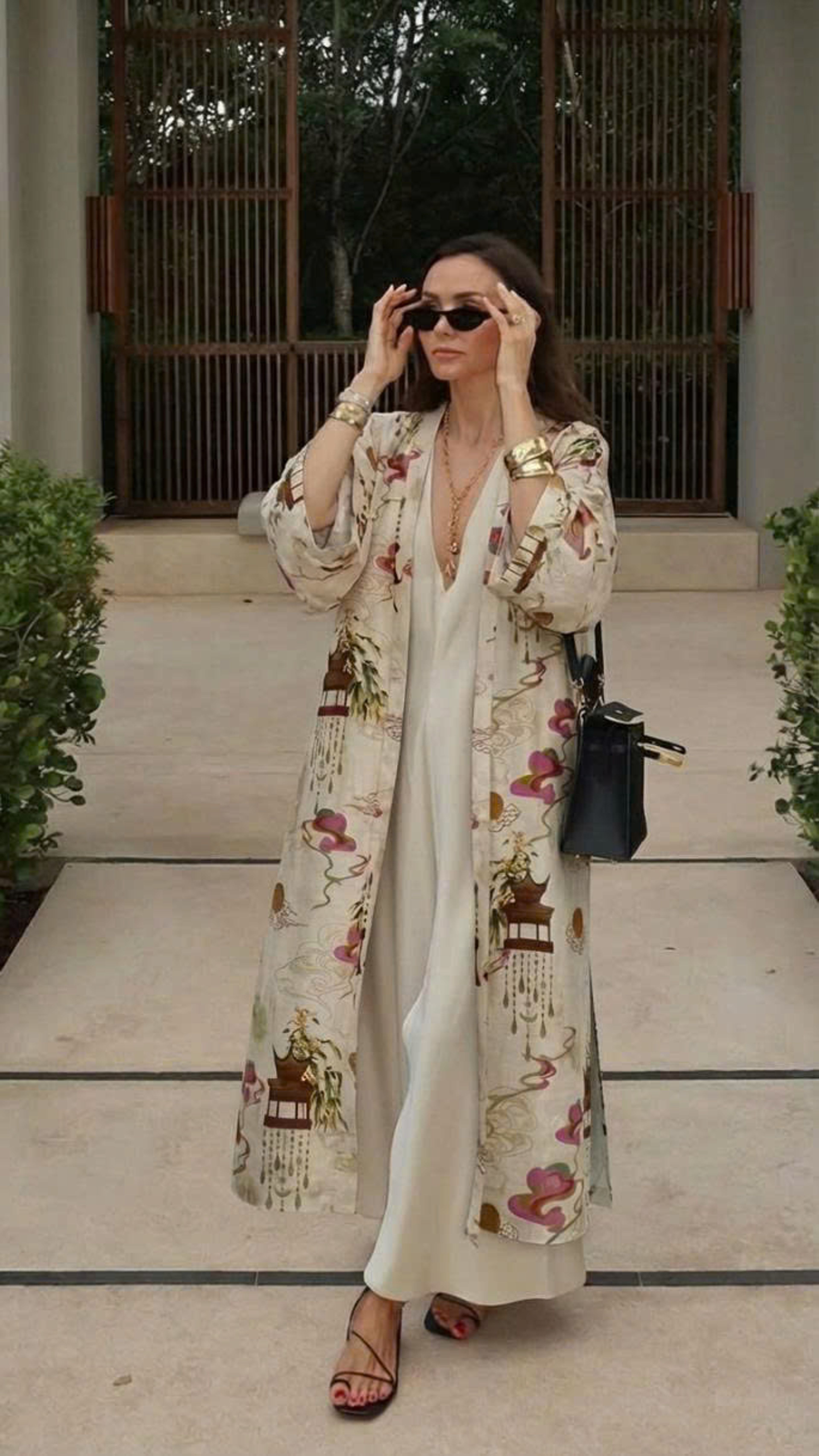 Spring Pagoda Linen Organza Robe