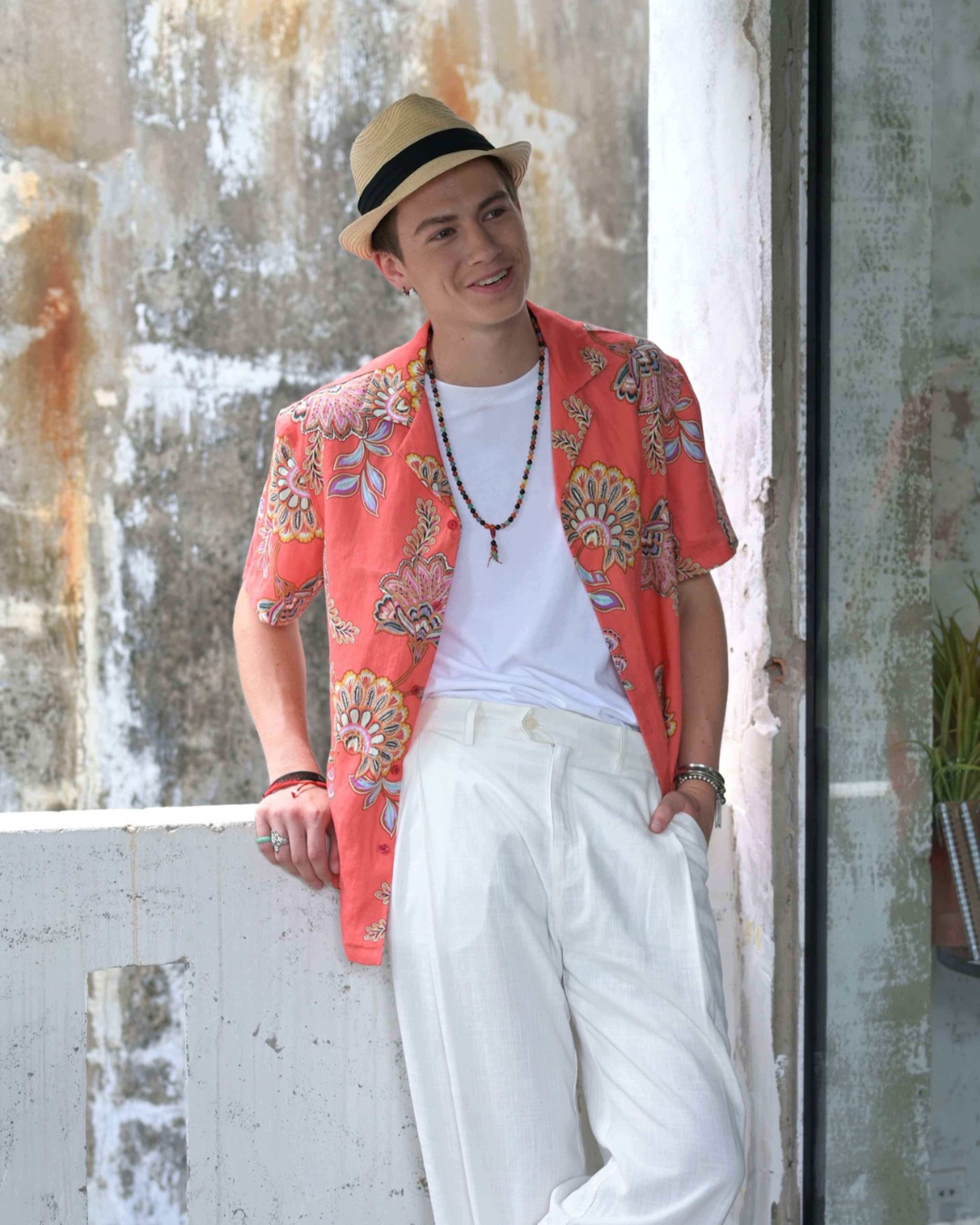 Blooming Batik Linen Hawaiian Shirt