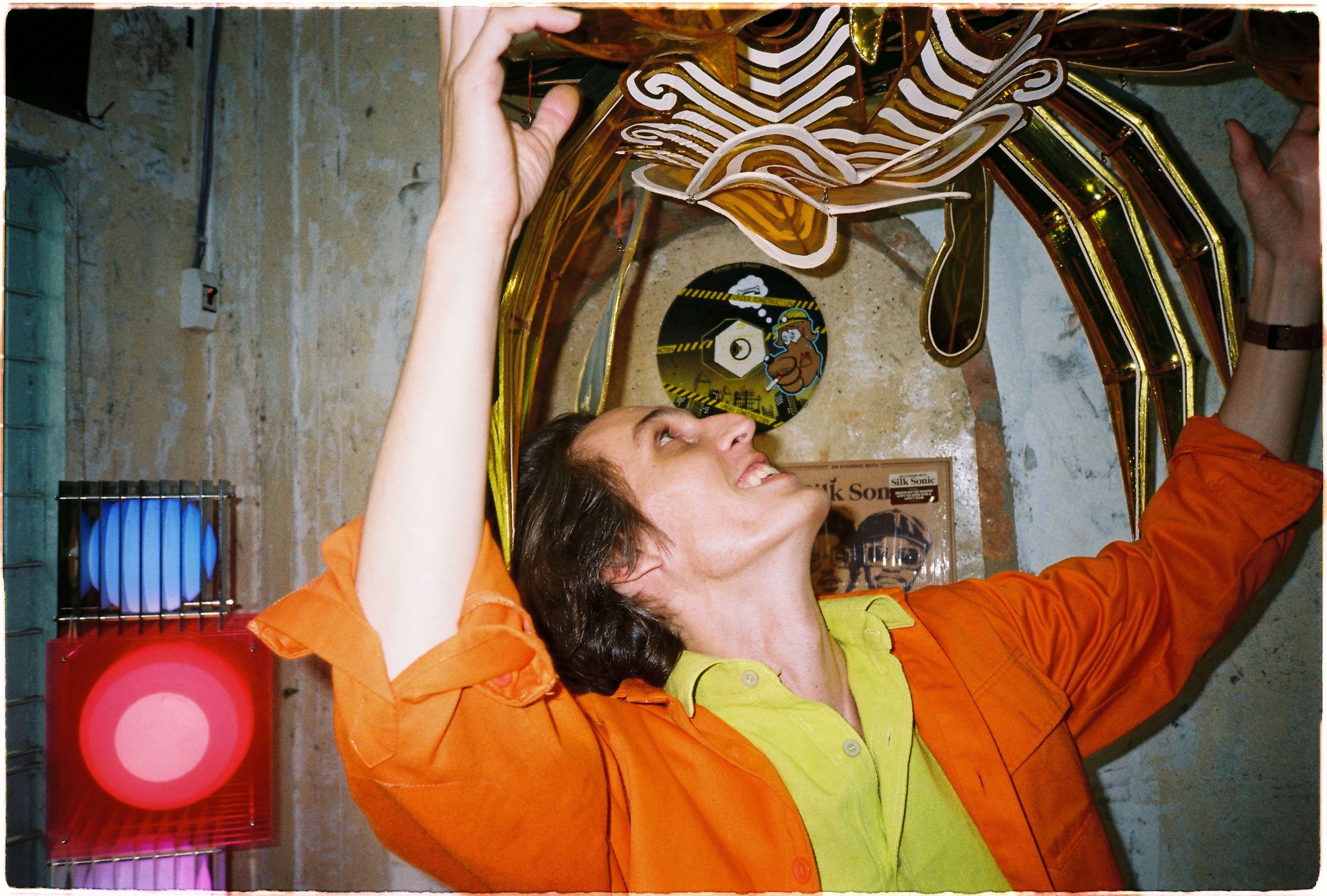 thomas near his lamps at neo