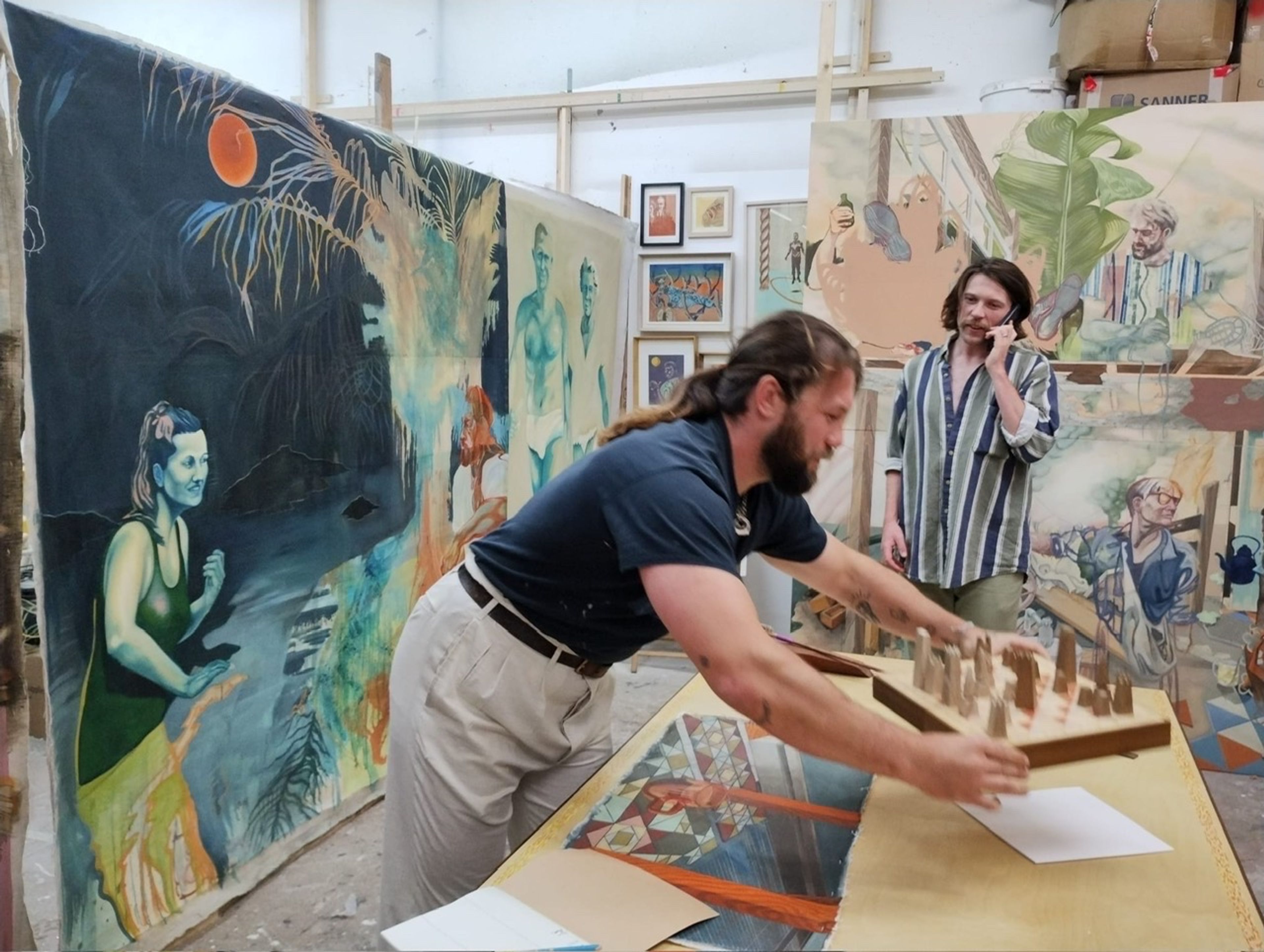 Ruairi working in the studio