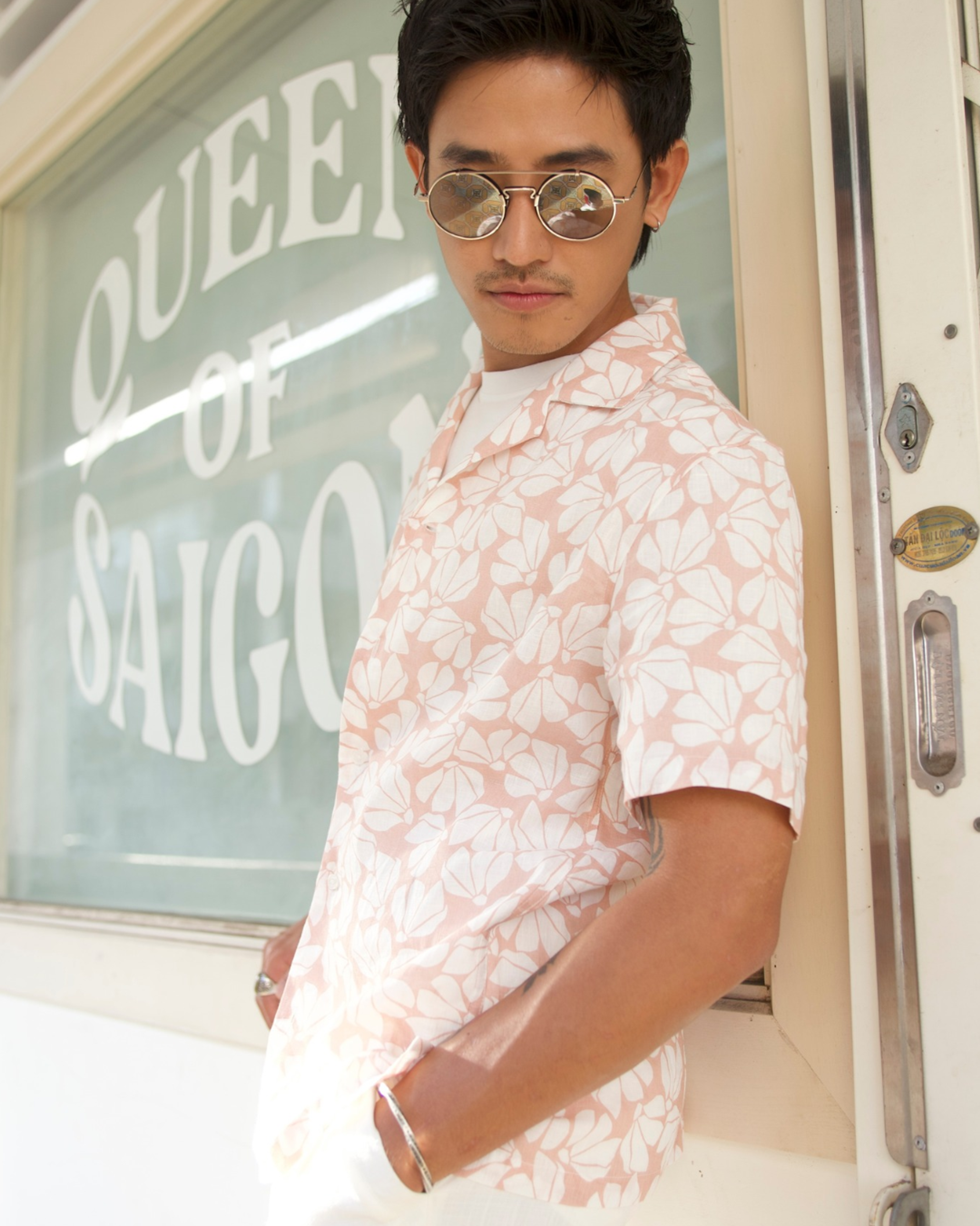 White Petals Linen Shirt & White Coastal Pants