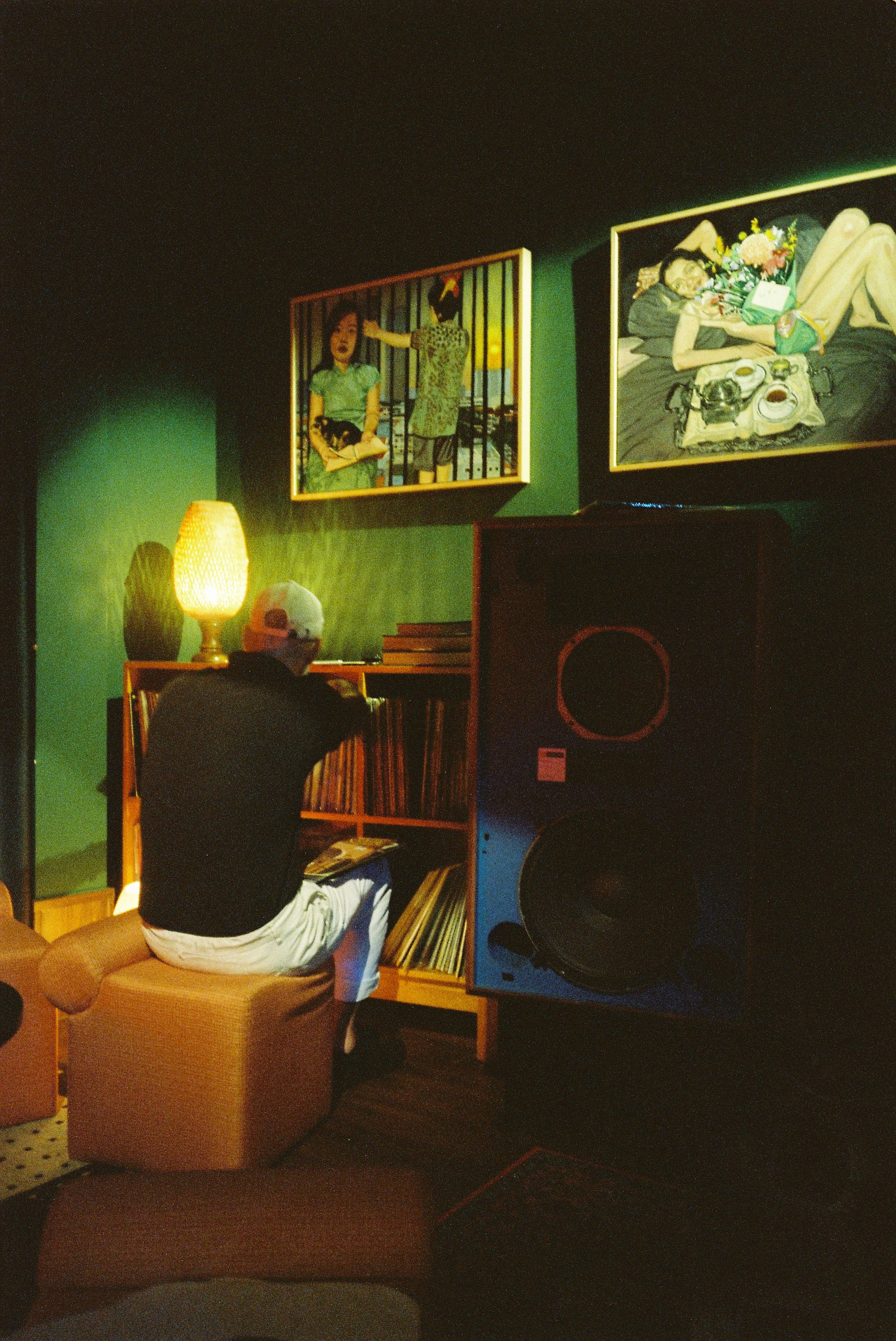 Toni at the vinyl shelf