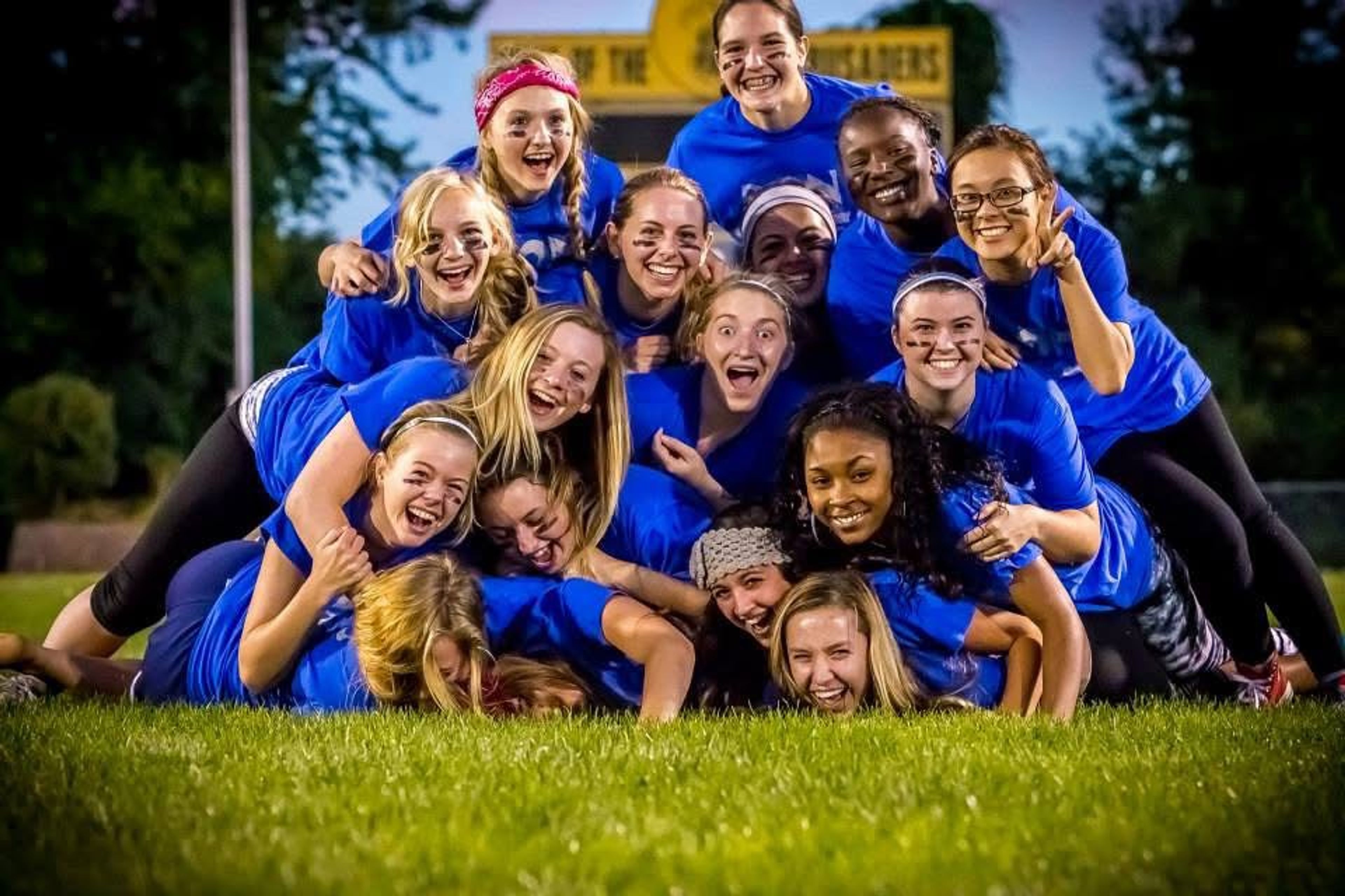 Van and her school's Varsity softball team