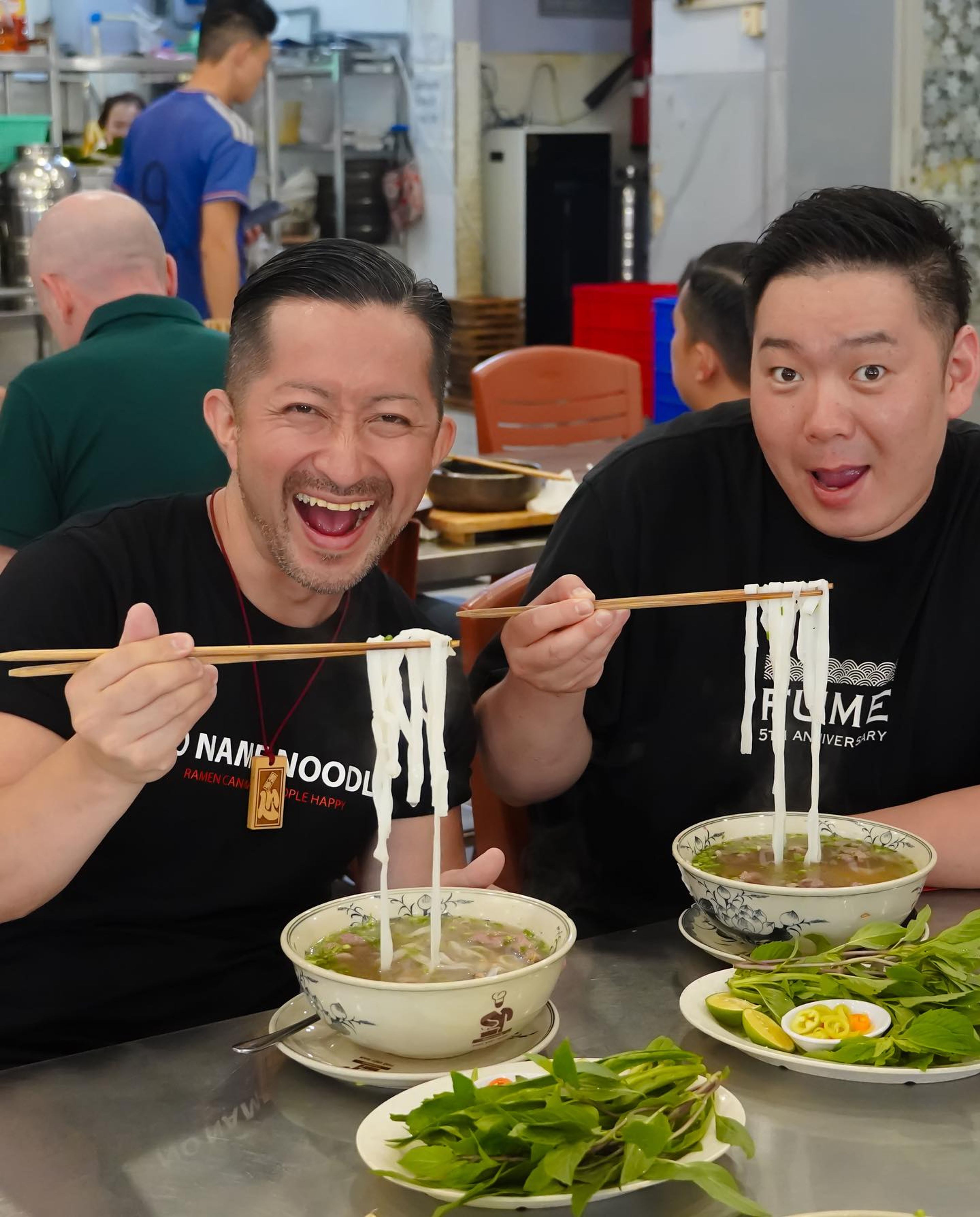 eating pho vietnam good hcmc