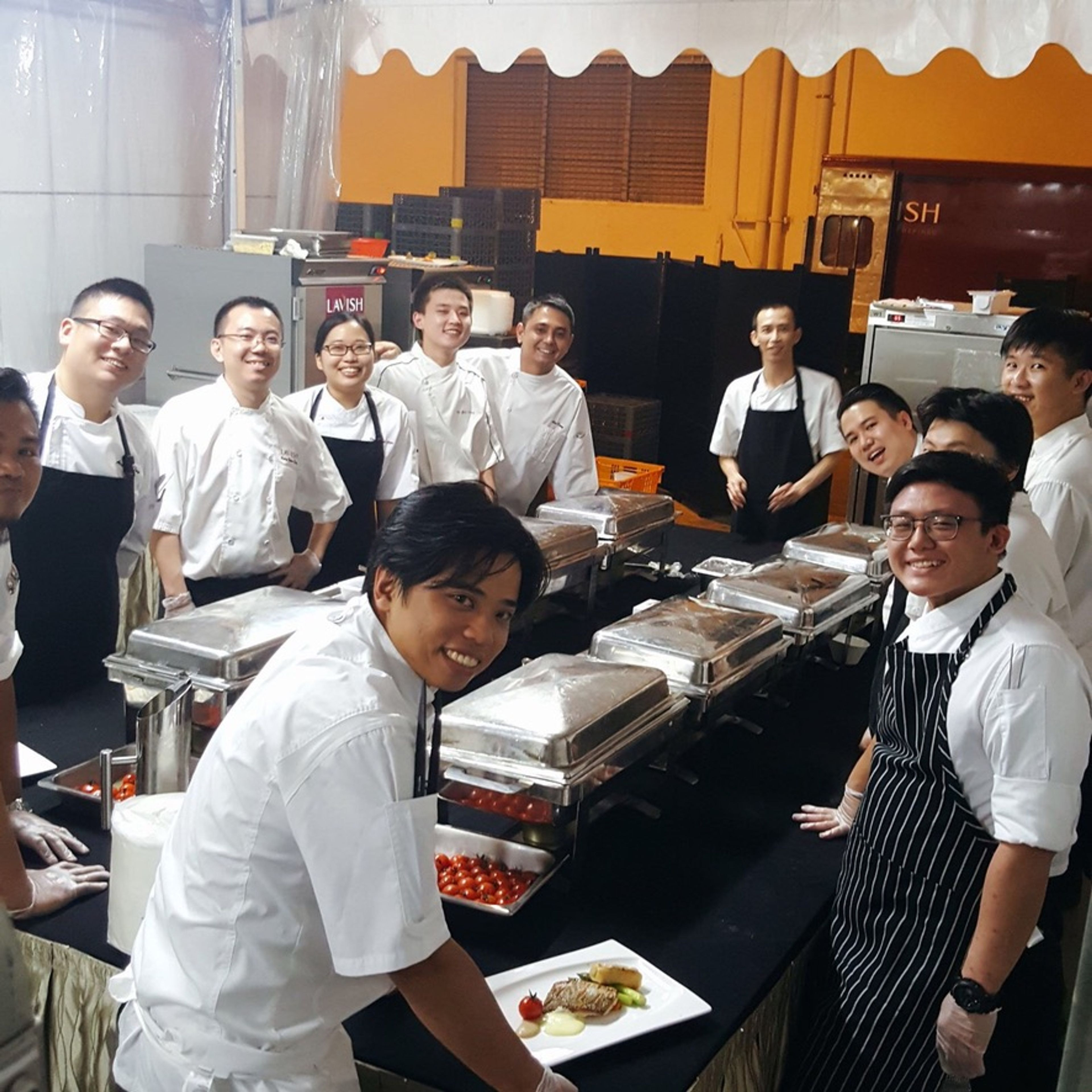 Ezekiel working in catering