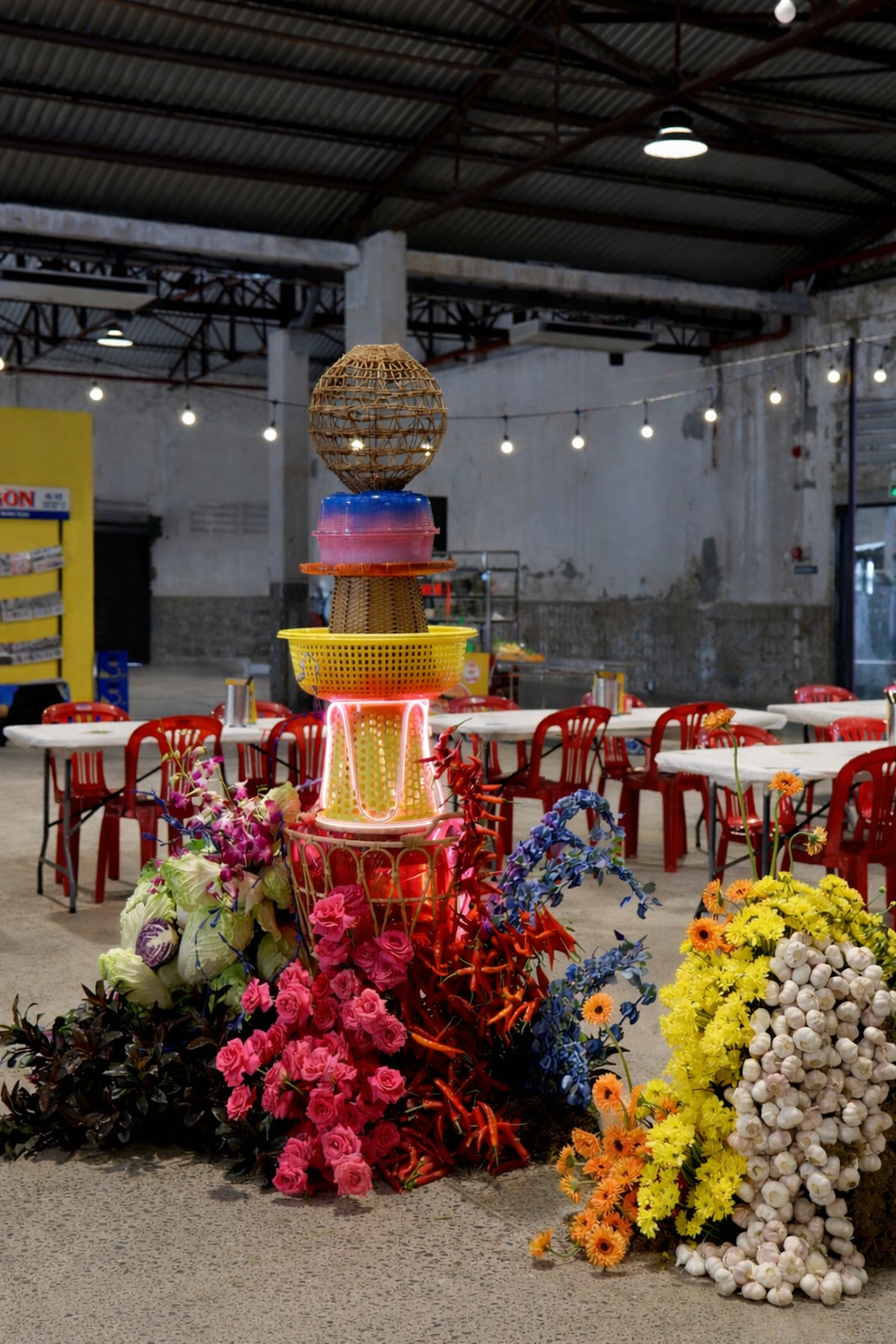 saigon street flower display
