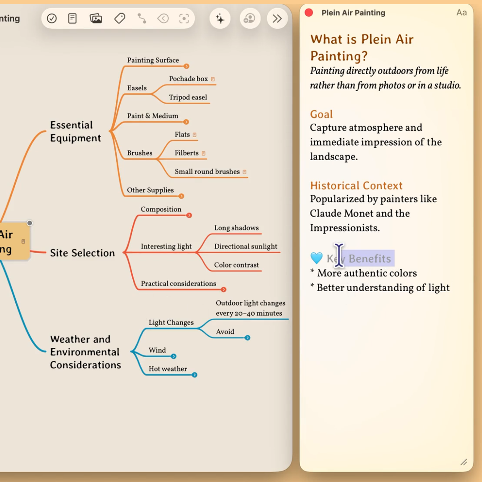 Keep your notes in view while you work.