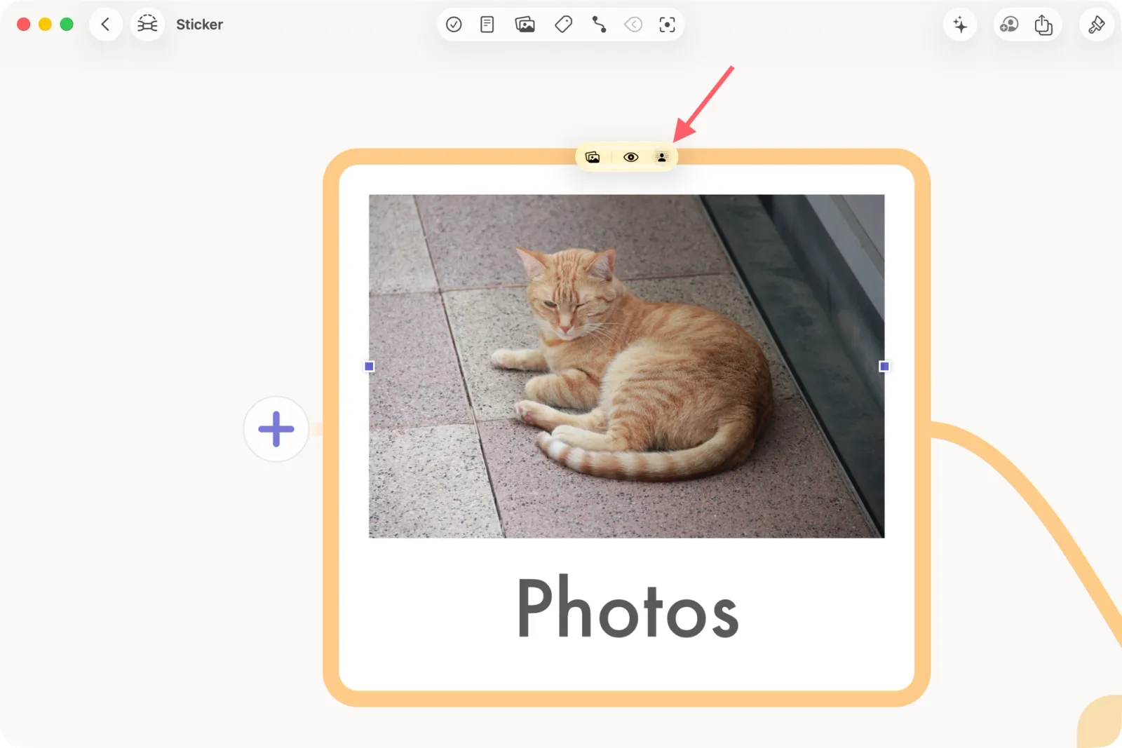 Mind map with images, an arrow pointing at an icon with a person and a dotted background