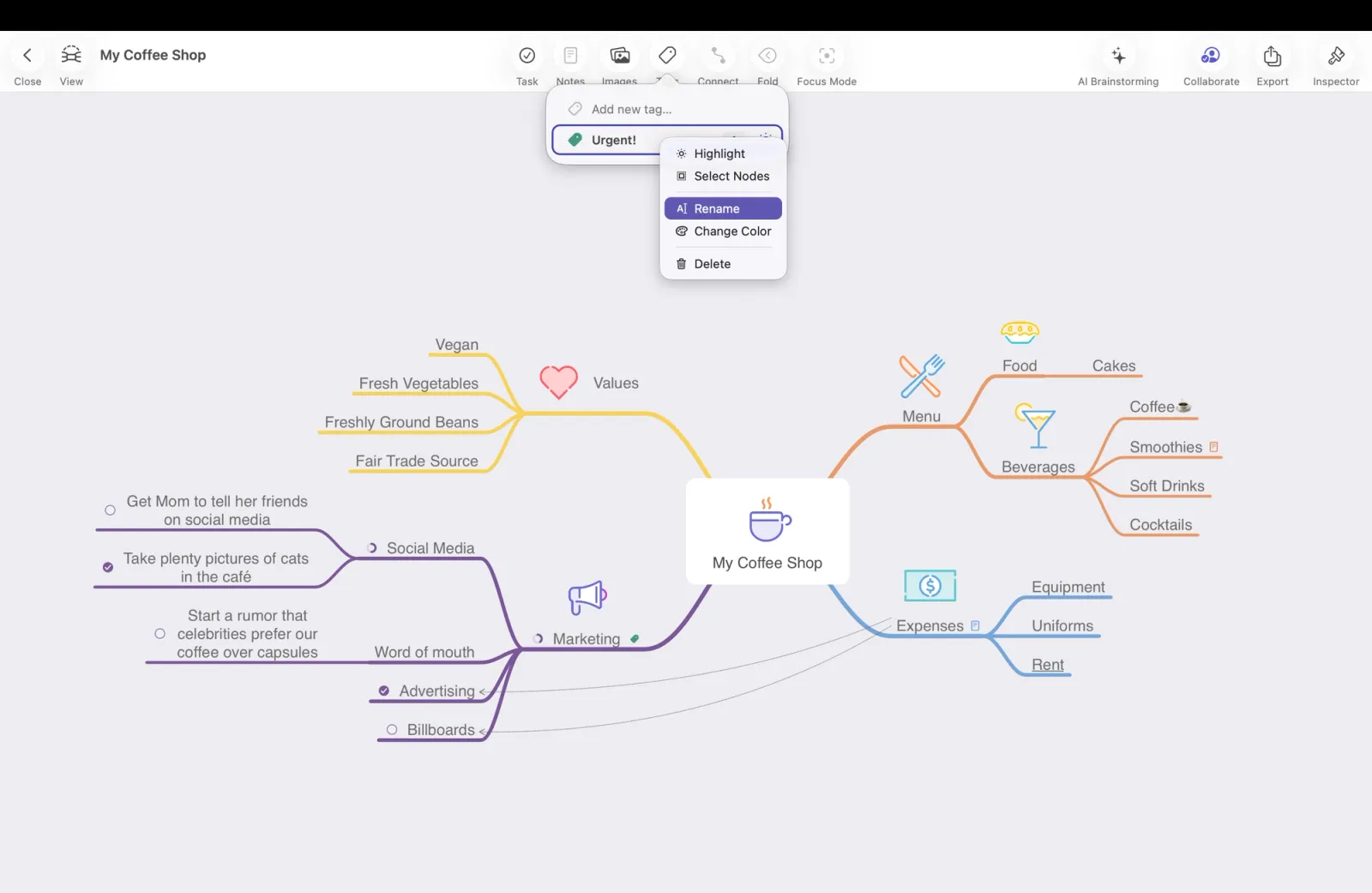 Edit a Tag name on macOS