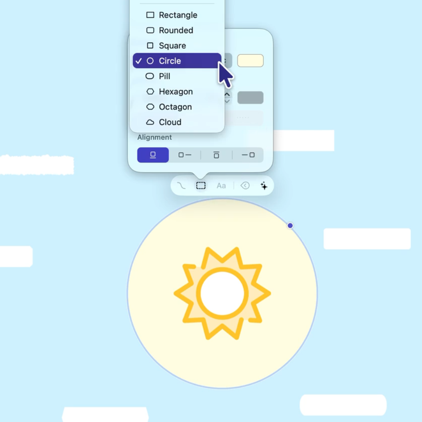 New circle and square node shapes give you more ways to structure and highlight ideas.